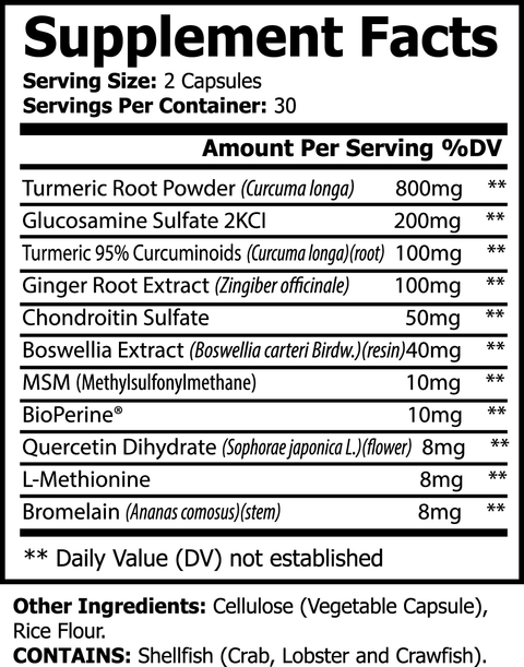 Turmeric Platinum supplement facts